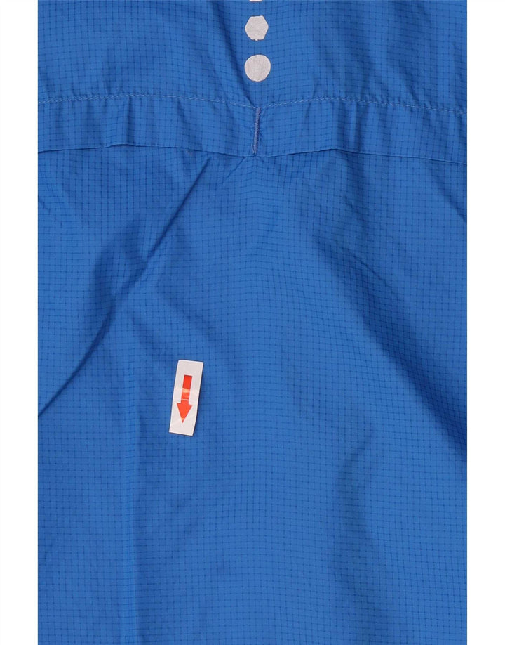 Jaqueta de chuva masculina Puma com capuz UK 42 XL azul xadrez nylon