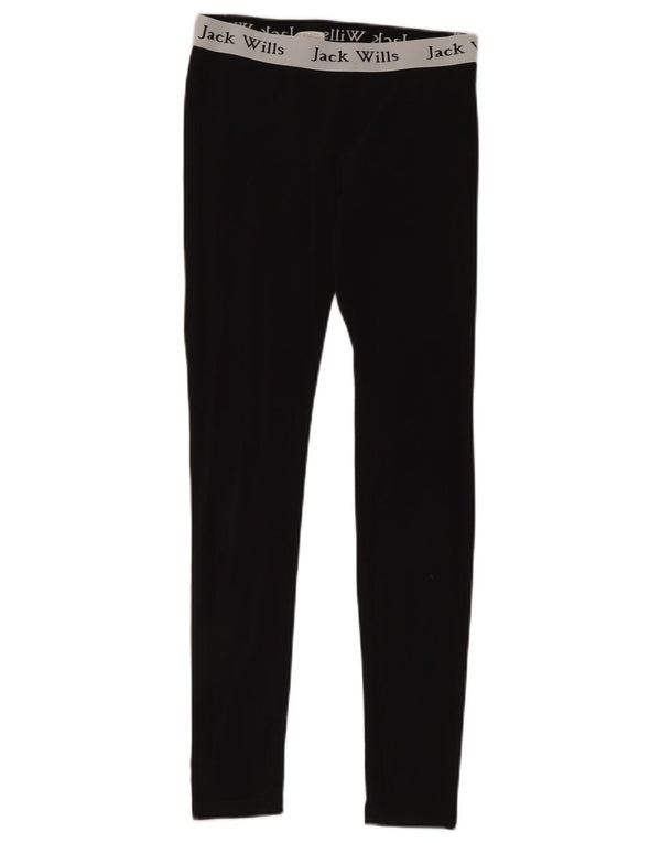 Leggings gráficas femininas Jack Wills Reino Unido 10 pequeno algodão colorido preto