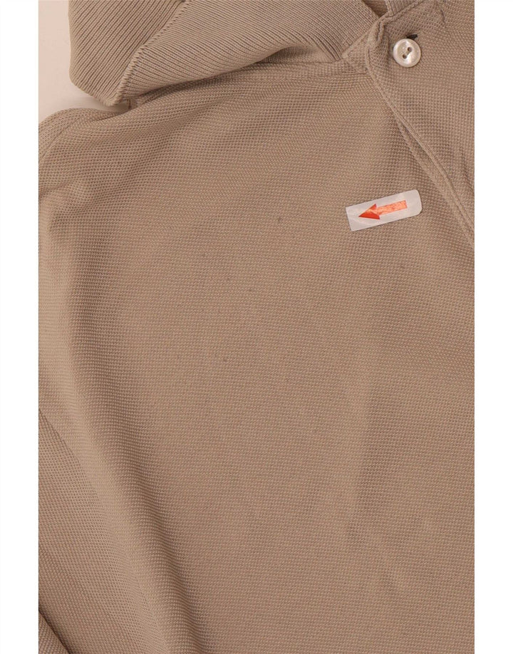 Camisa polo masculina Lacoste tamanho 5 grande algodão bege