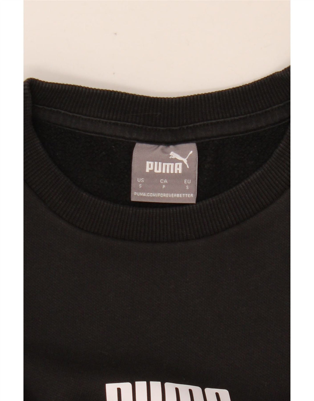 PUMA feminino gráfico moletom jumper UK 10 pequeno preto