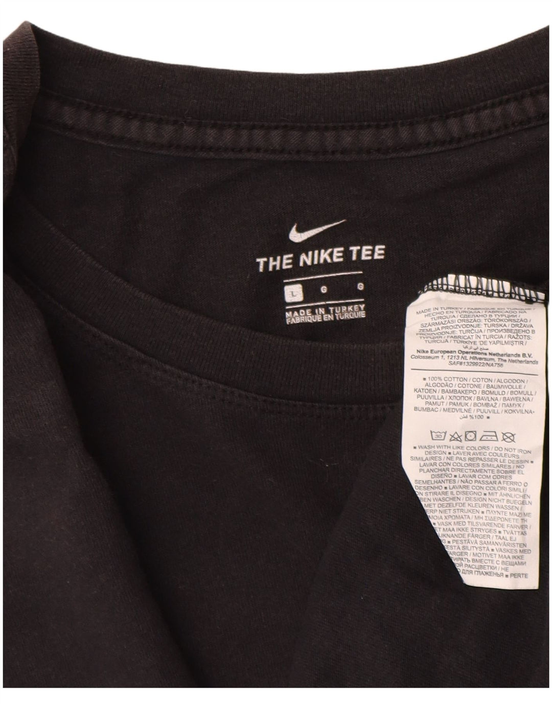 Camiseta gráfica masculina Nike grande algodão preto