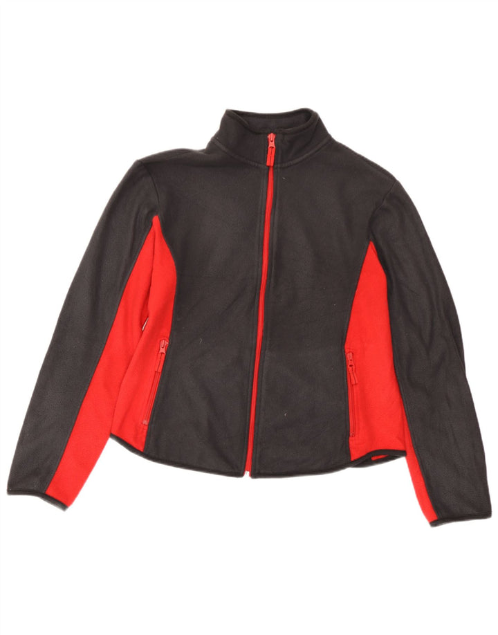 Jaqueta de lã feminina Marks & Spencer Reino Unido 12 poliéster colorblock vermelho médio