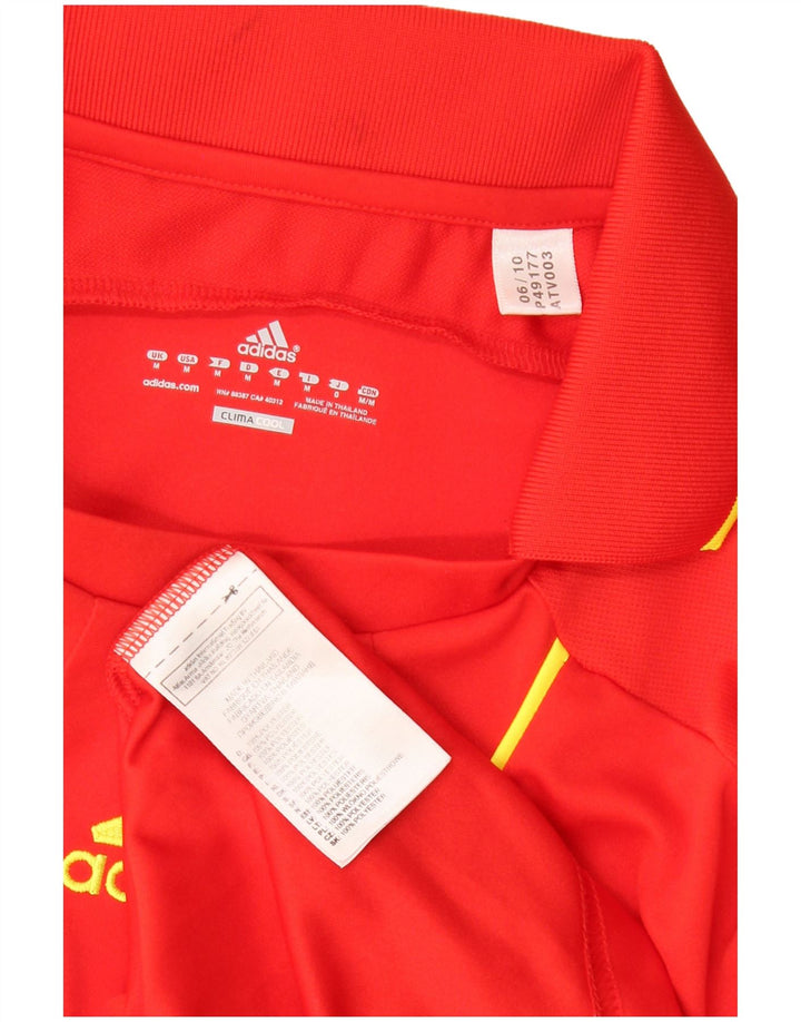 ADIDAS Mens Climacool Polo Shirt Medium Red Colourblock Poliéster