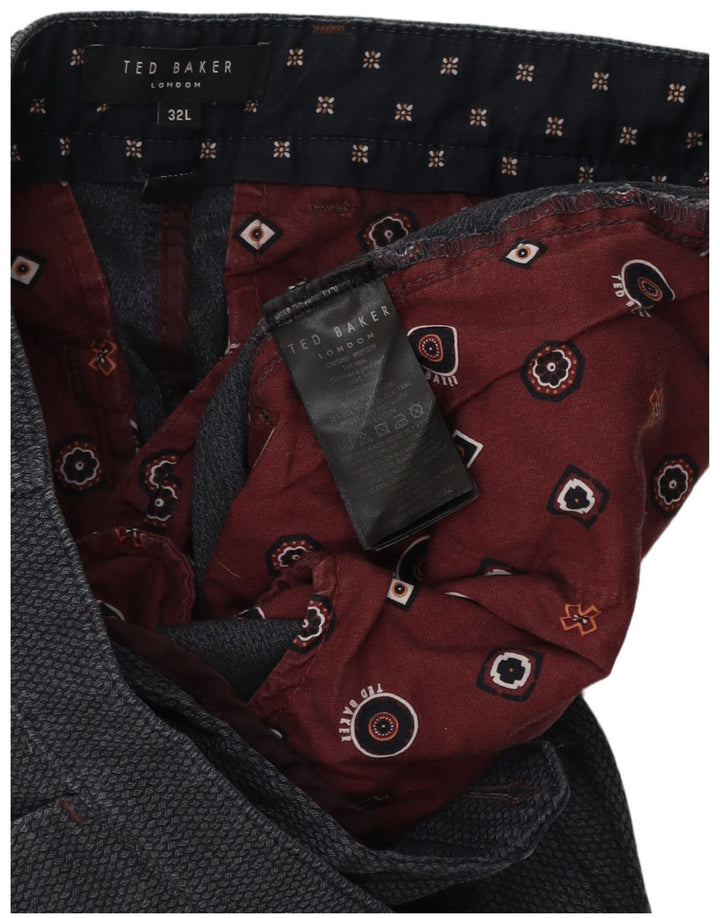 Calça masculina Ted Baker Slim Suit W32 L30 poliéster cinza