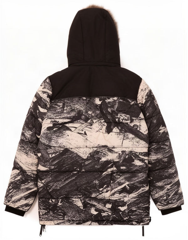 Jaqueta de esqui masculina Superdry com capuz UK 42 XL preto Colourblock poliéster