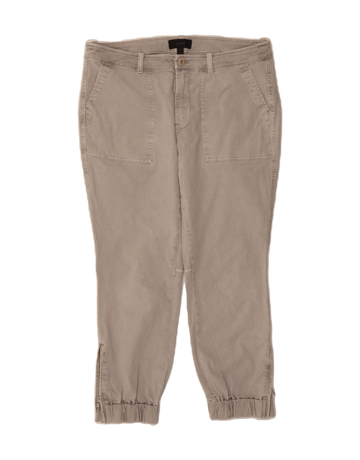 J. CREW Womens Joggers Cropped Trousers US 12 Large W34 L25 Grey Cotton Vintage J. Crew and Second-Hand J. Crew from Messina Hembry 
