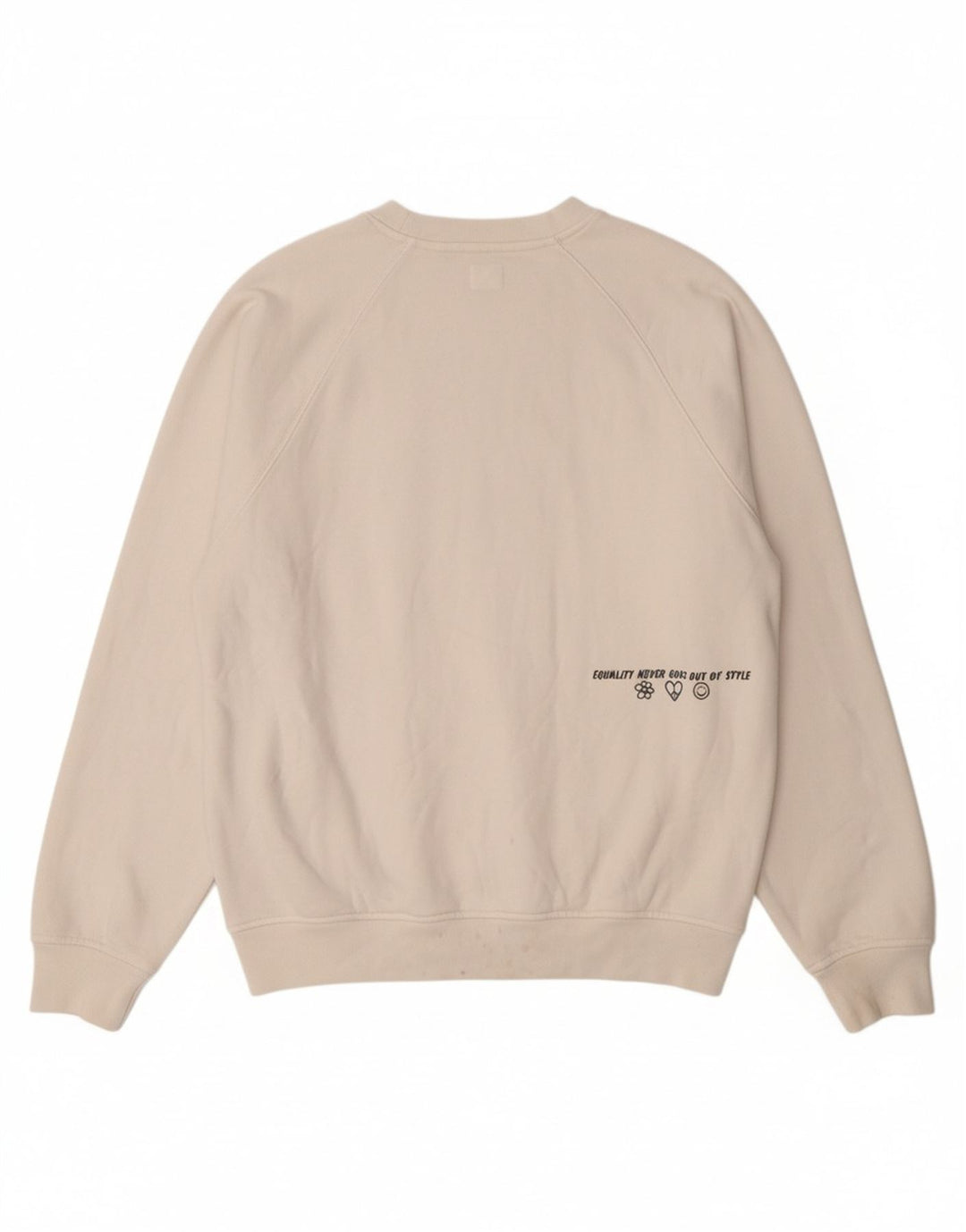 LEVI'S Mens Graphic Sweatshirt Jumper Small Off White Cotton Vintage Levi's and Second-Hand Levi's from Messina Hembry 