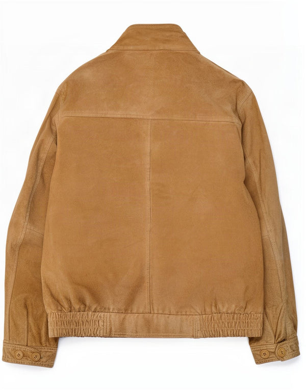 Jaqueta masculina de camurça vintage IT 54 2XL Couro bege