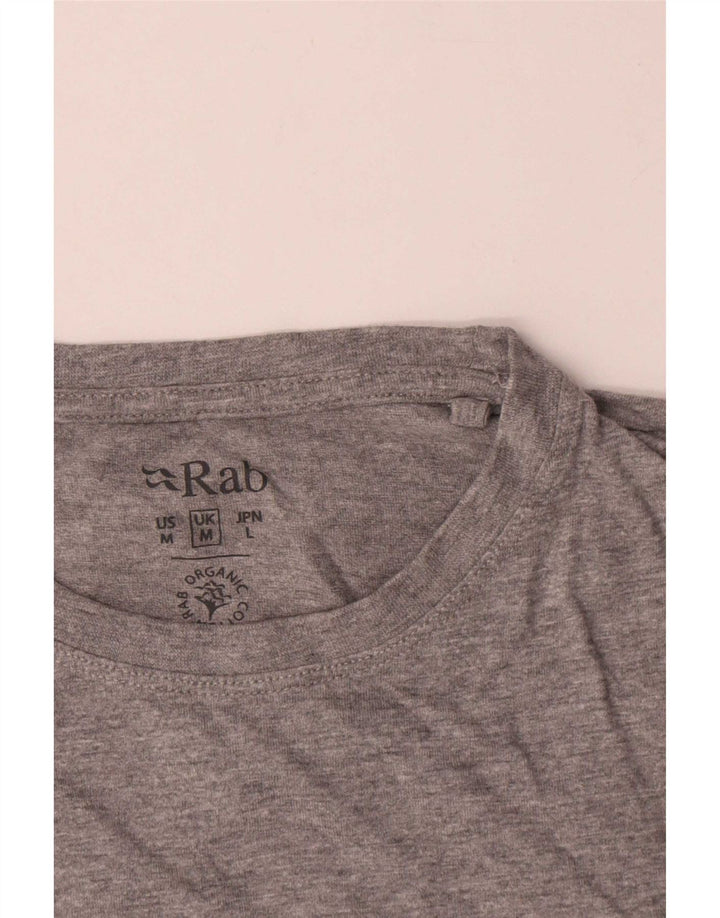 Camiseta masculina Rab com estampa gráfica cinza médio