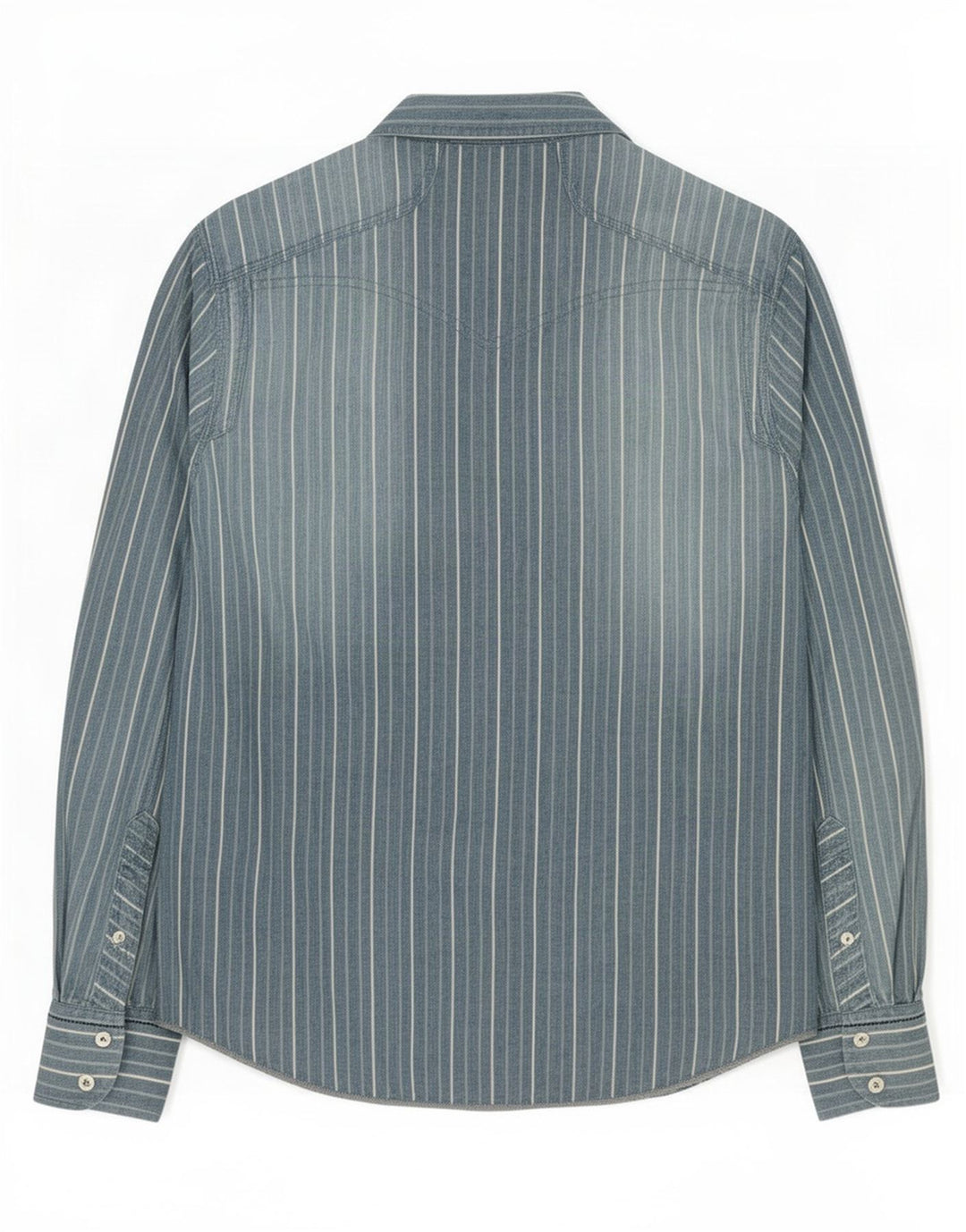 Camisa masculina Levi's de algodão listrado azul médio