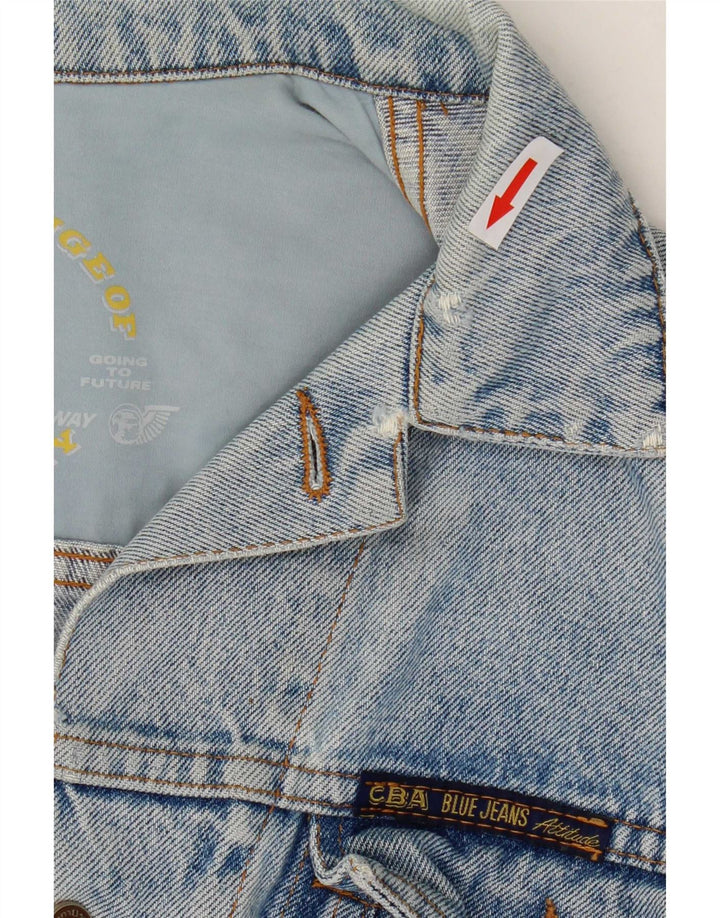 Jaqueta jeans feminina vintage UK 16 grande azul