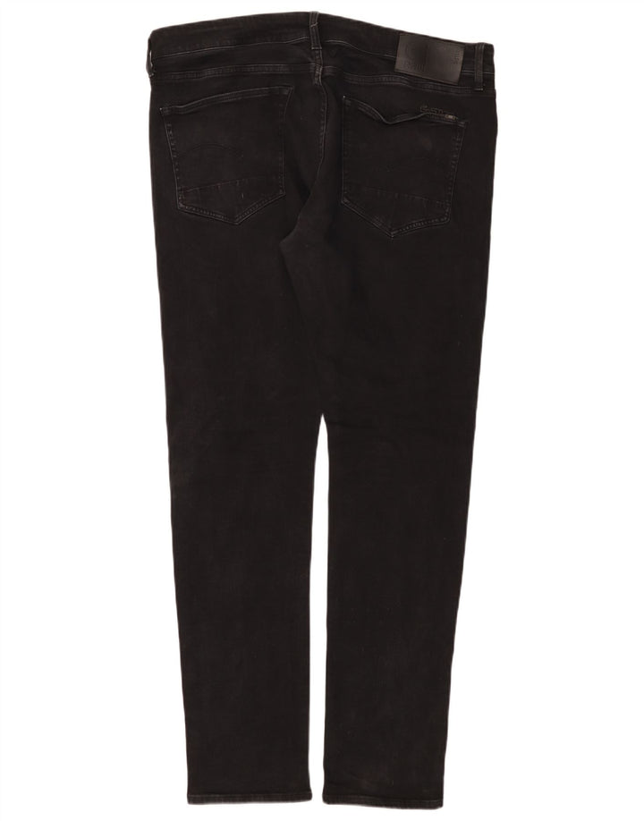 G-Star Masculino 3301 Slim Jeans W38 L34 Algodão Preto
