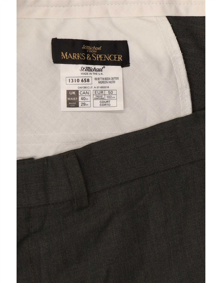 Calça masculina Marks & Spencer St. Michael Straight Suit W40 L29 Verde
