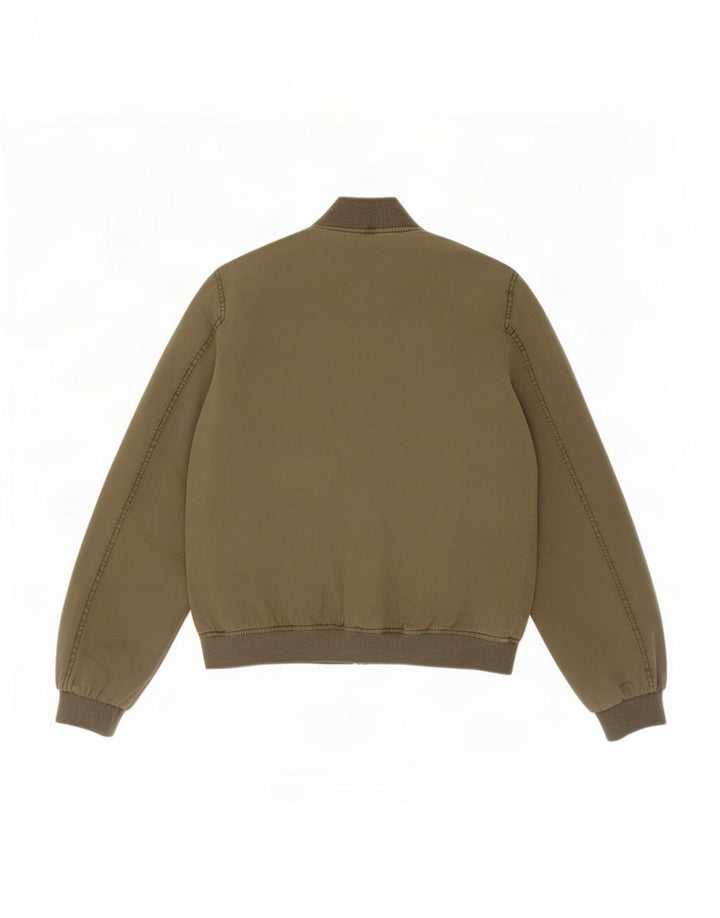 Zara Mens Bomber Jacket UK 36 Pequeno Algodão Cáqui
