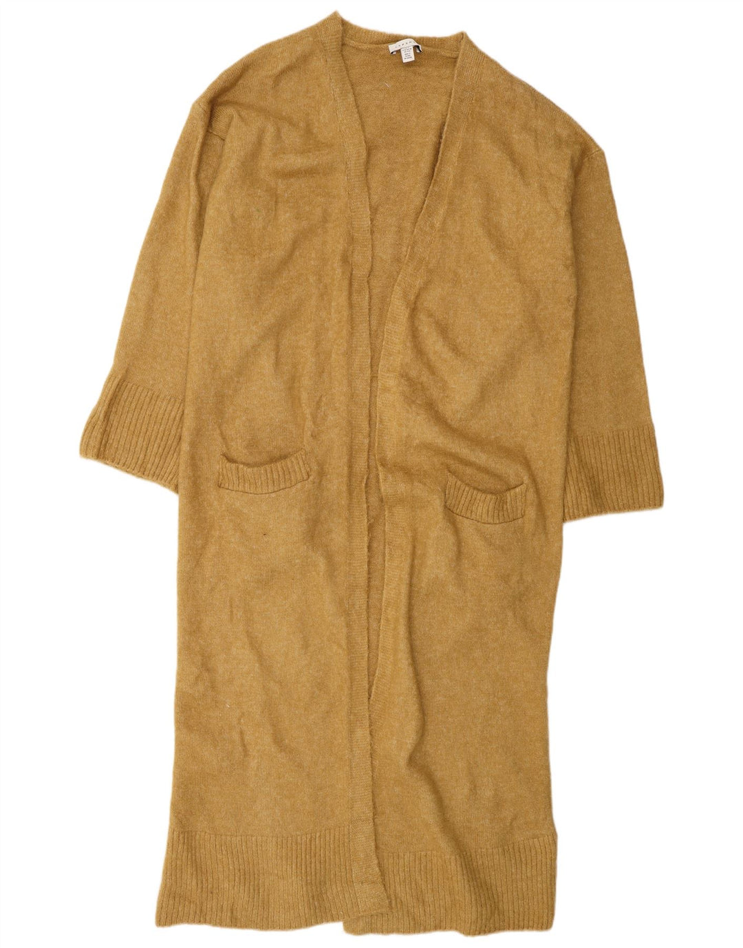 Topshop suéter feminino oversized longline aberto cardigan Reino Unido 10 pequeno marrom