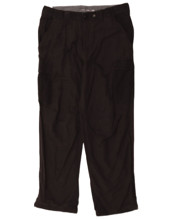 Calça cargo reta masculina Marks & Spencer W34 L29 poliamida preta