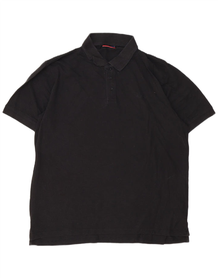 Camisa polo masculina Pierre Cardin grande algodão preto