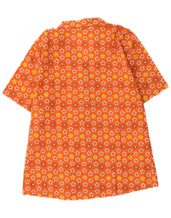 Blusa feminina de manga curta Roveri Donna Reino Unido 14 médio laranja floral