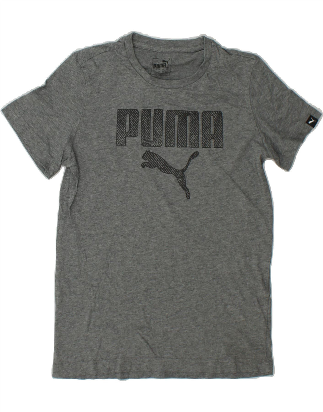PUMA Boys Graphic T-Shirt Top 11-12 Years Grey Cotton Vintage Puma and Second-Hand Puma from Messina Hembry 
