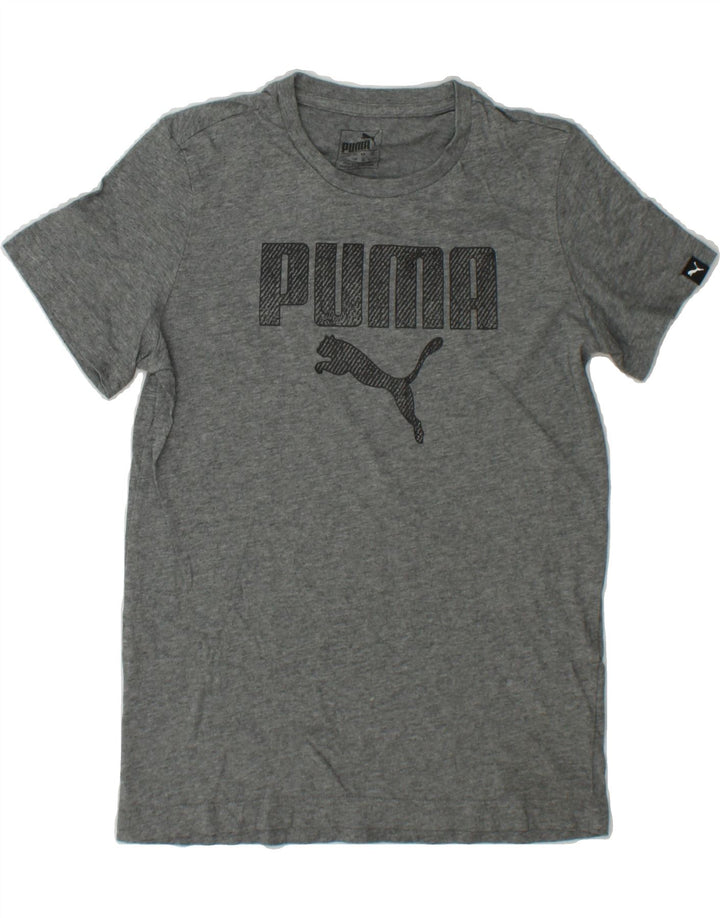 PUMA Boys Graphic T-Shirt Top 11-12 Years Grey Cotton Vintage Puma and Second-Hand Puma from Messina Hembry 