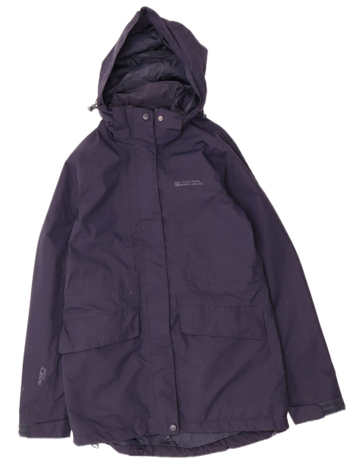 Capa de chuva feminina com capuz Mountain Warehouse UK 10 pequena azul marinho nylon