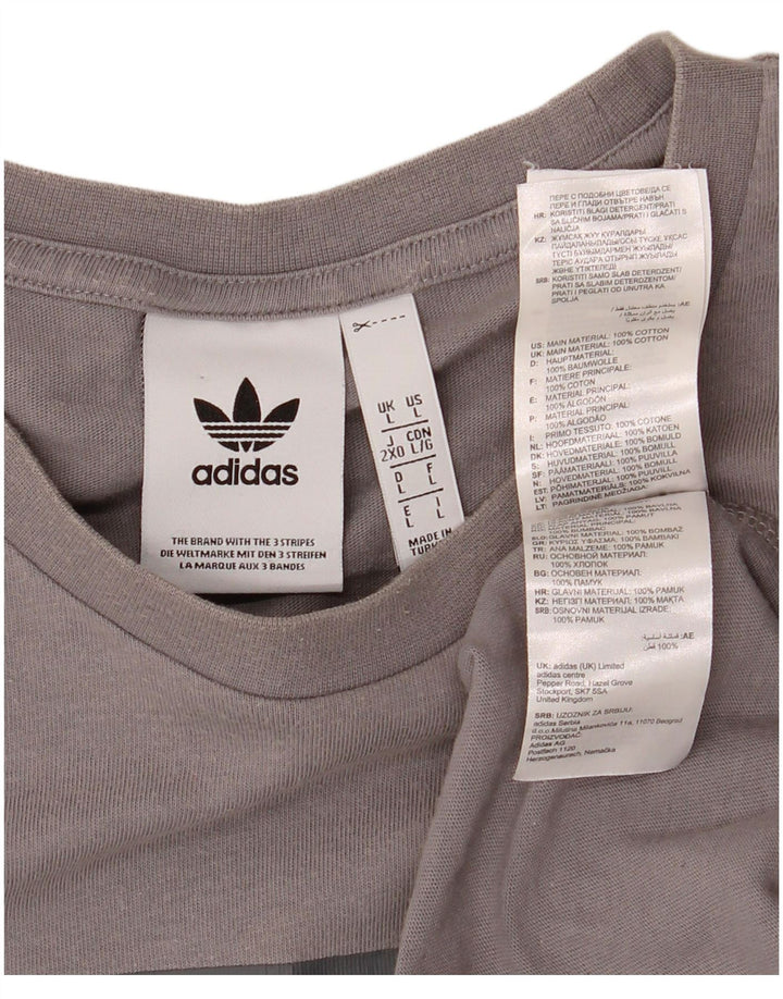 ADIDAS Camiseta masculina gráfica grande algodão cinza