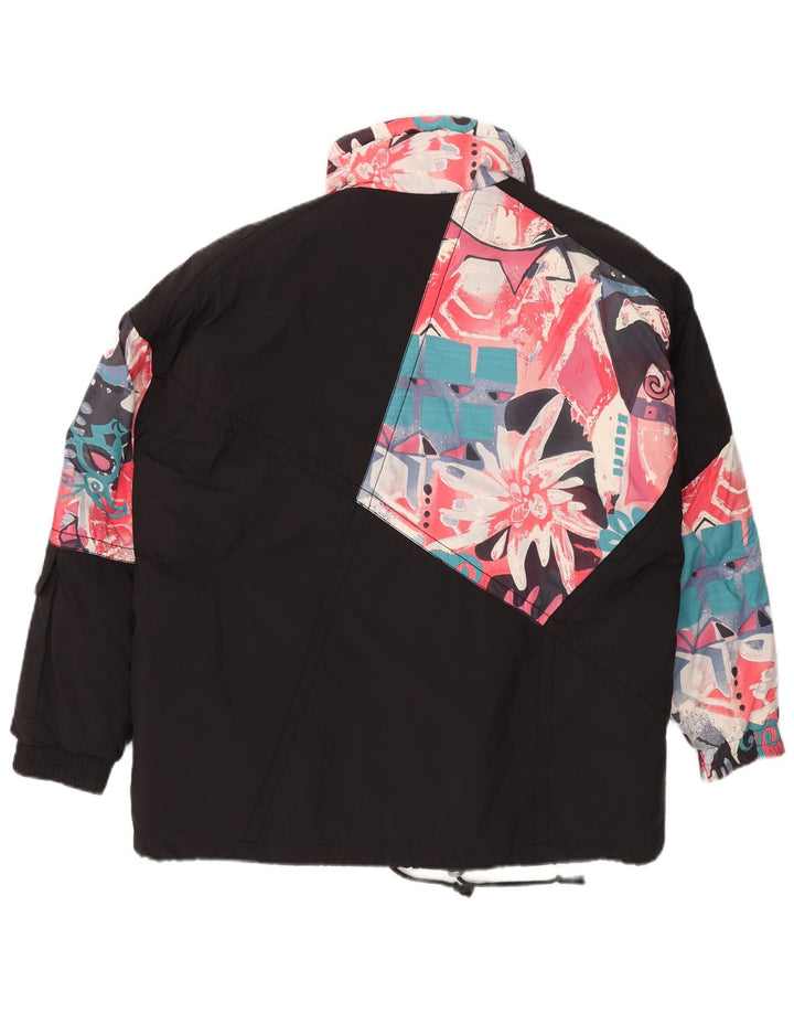 Jaqueta corta-vento feminina MAIER de grandes dimensões Reino Unido 14 grande preto floral