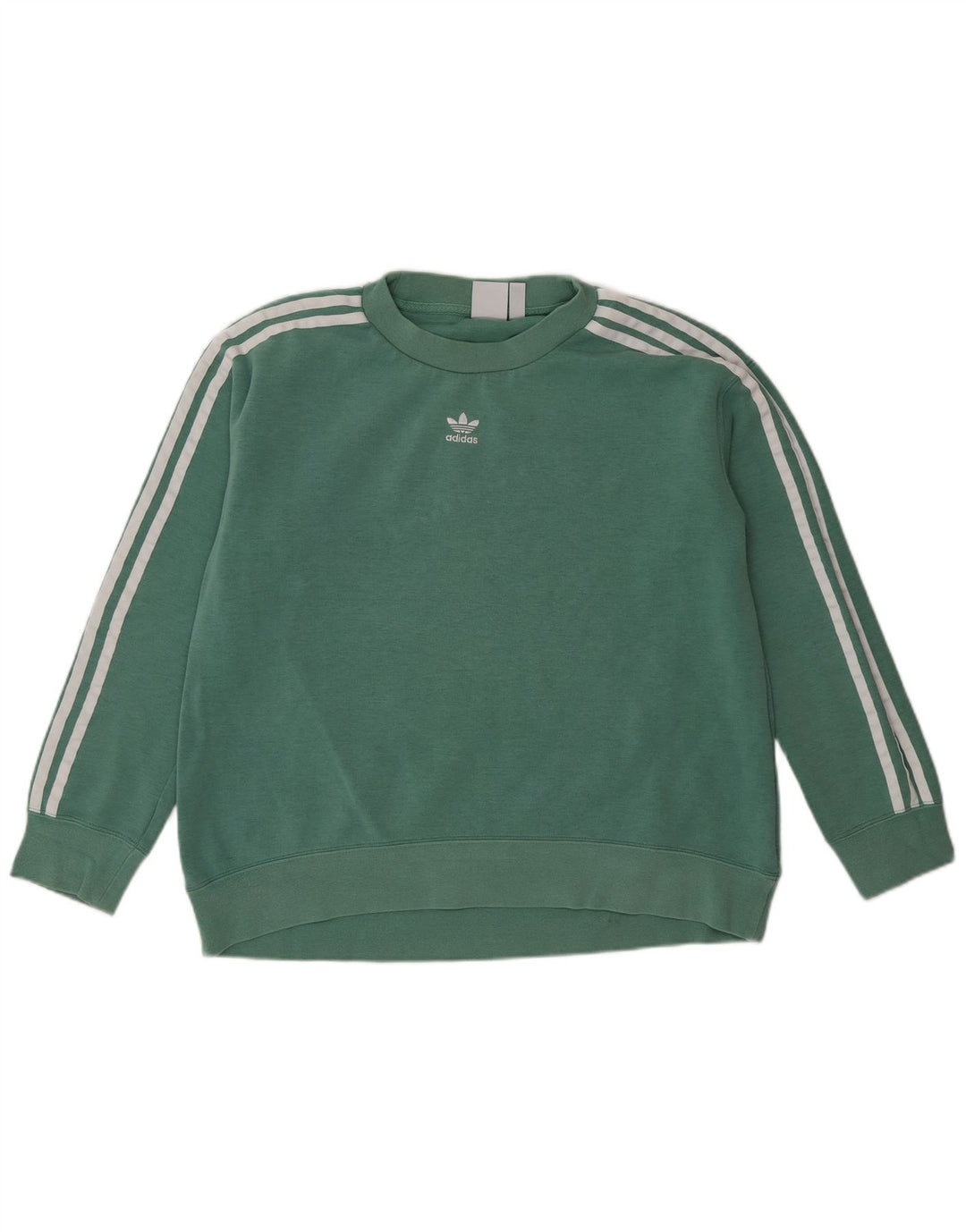 Adidas feminino oversized moletom jumper reino unido 8 pequeno algodão verde