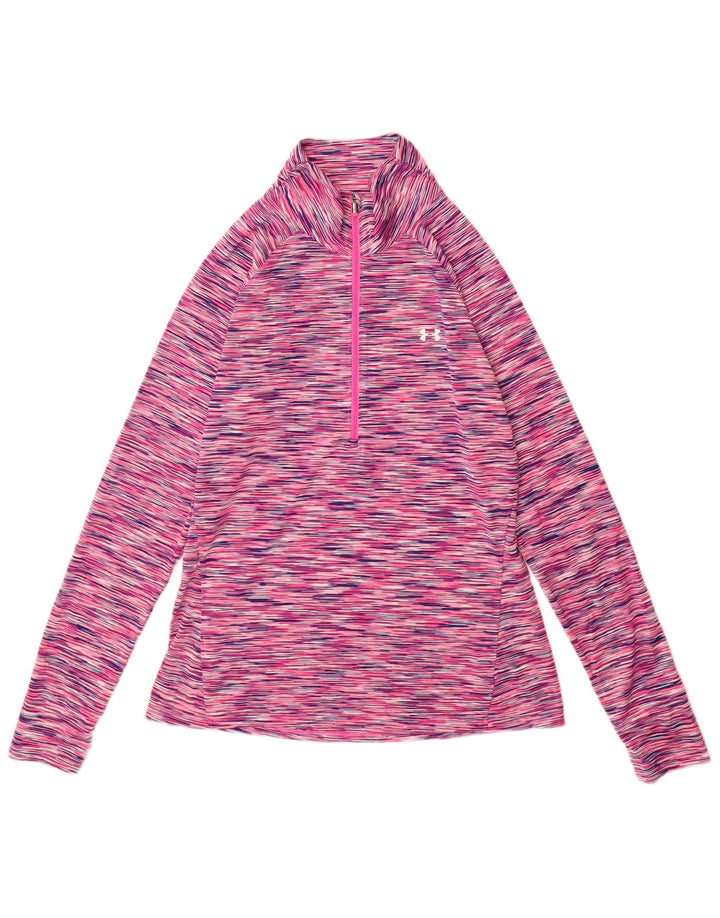 Under Armour Feminino Slim Fit Pulôver Treino Top Reino Unido 12 Médio Rosa