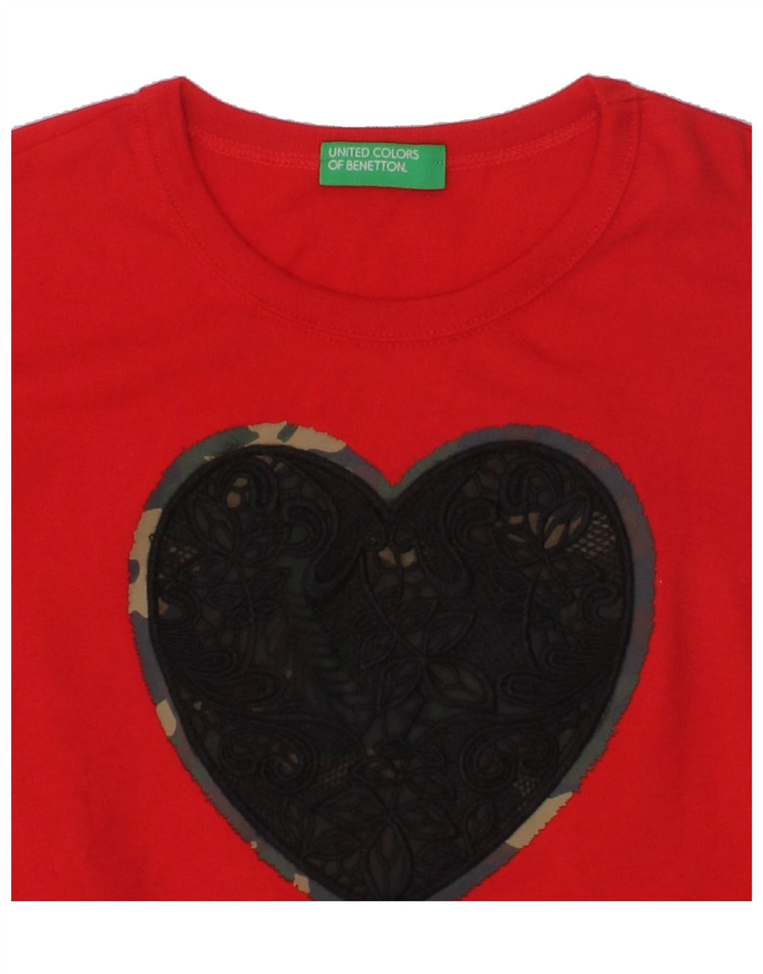 BENETTON Girls Top Long Sleeve 6-7 Years Red | Vintage Benetton | Thrift | Second-Hand Benetton | Used Clothing | Messina Hembry 