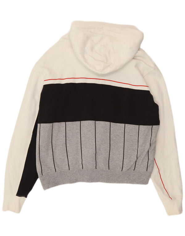 Adidas Womens Hoodie Jumper UK 16 Grande Multicolorido Colourblock Algodão