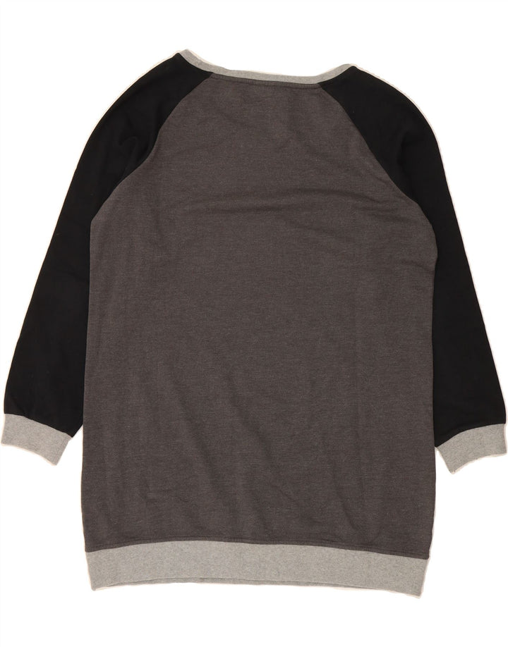 CHAMPION Womens Longline Sweatshirt Jumper UK 18 XL Grey Colourblock Vintage Champion and Second-Hand Champion from Messina Hembry 