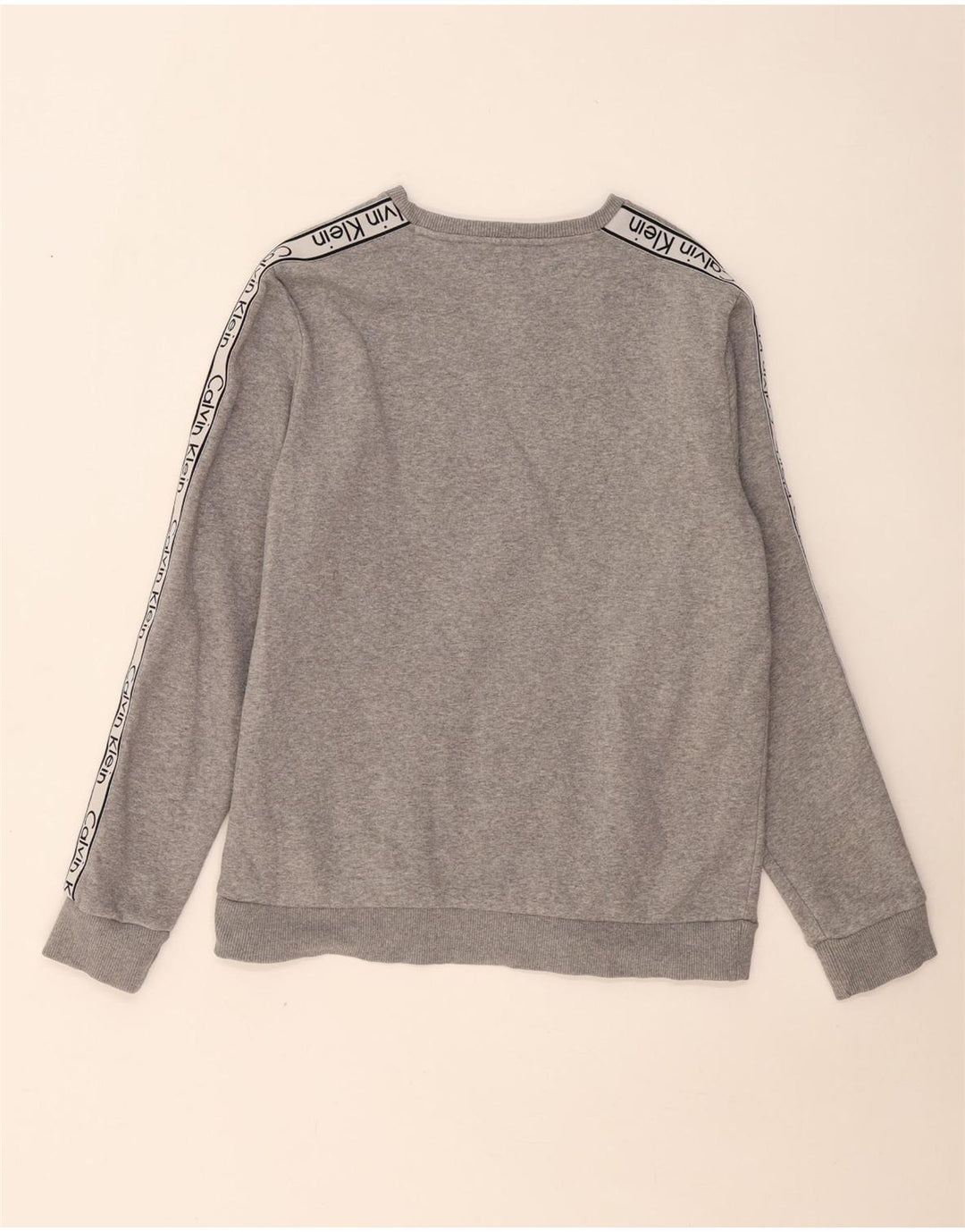 Calvin Klein moletom gráfico masculino jumper pequeno algodão cinza