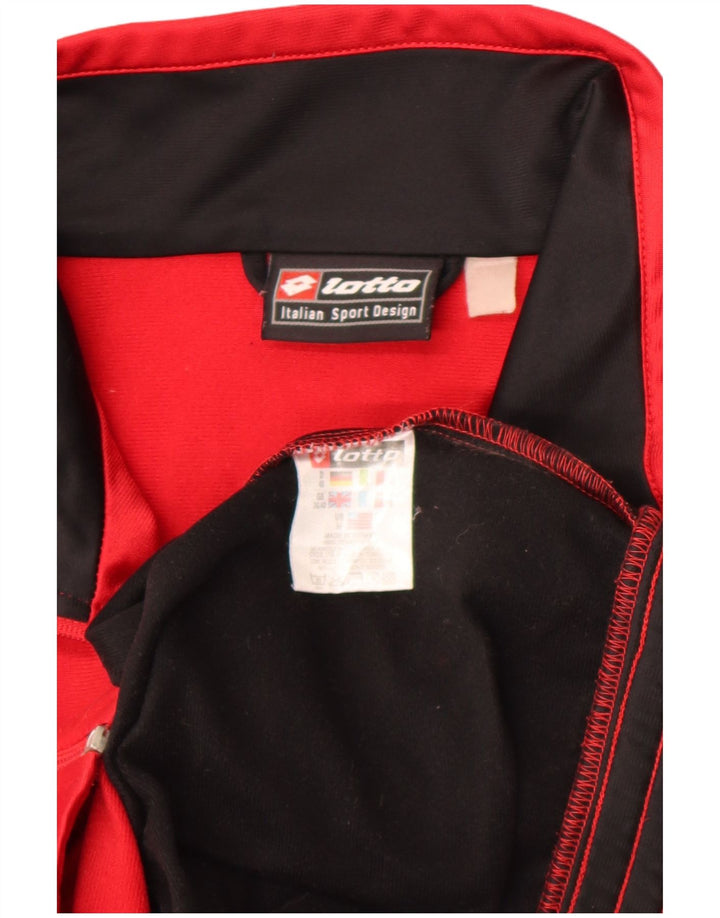 Lotto Mens Graphic Tracksuit Top Jacket UK 38/40 Medium Red Colourblock