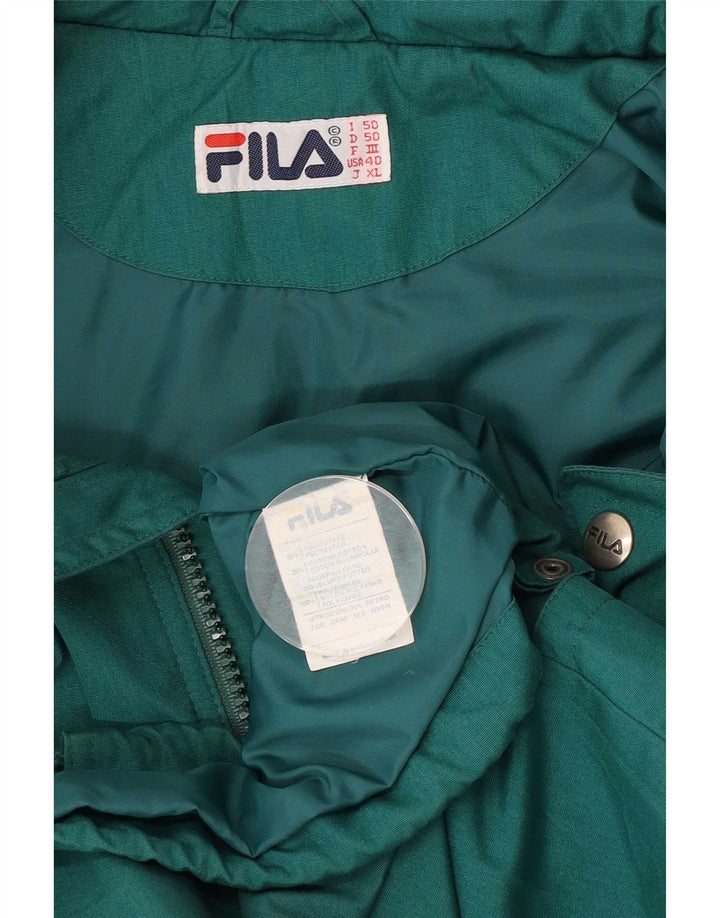 Fila Mens Graphic Hooded Utility Jacket IT 50 Grande Poliéster Verde