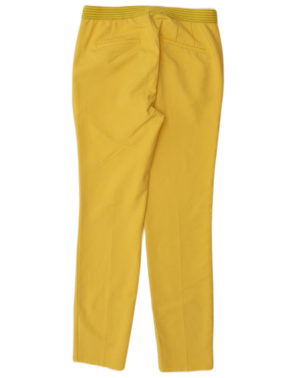 Calça feminina Zara Slim Suit médio W28 L29 amarelo