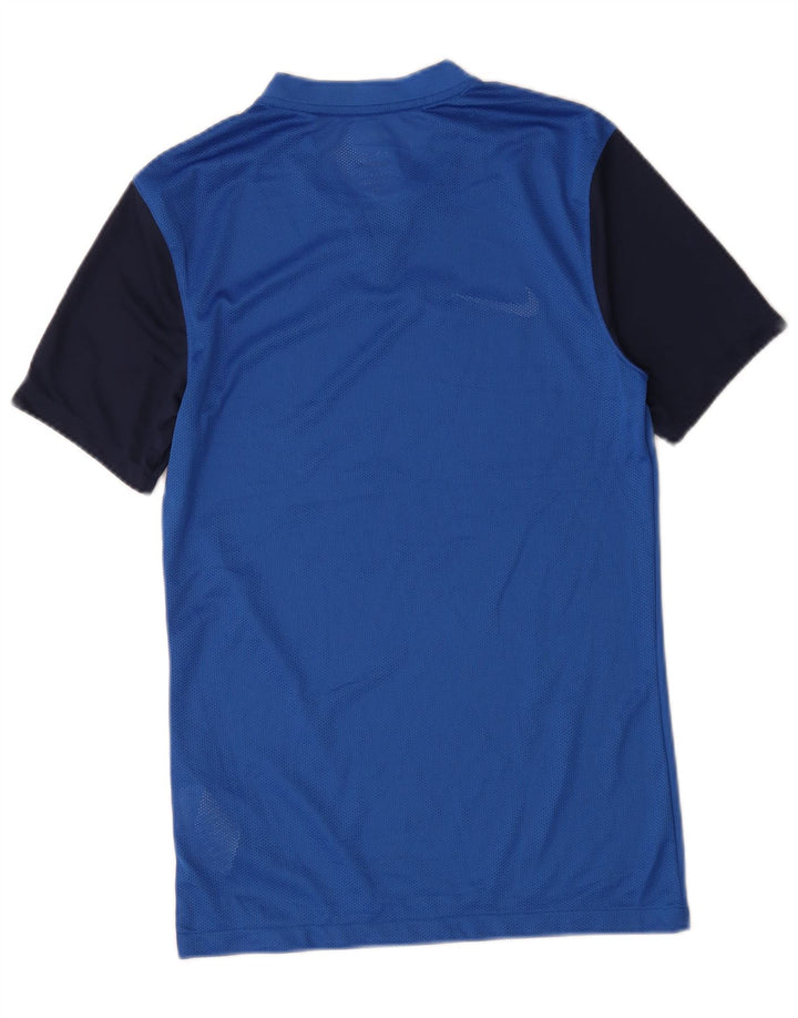 Camiseta masculina Nike Dri Fit Slim Fit top pequeno azul colorblock poliéster