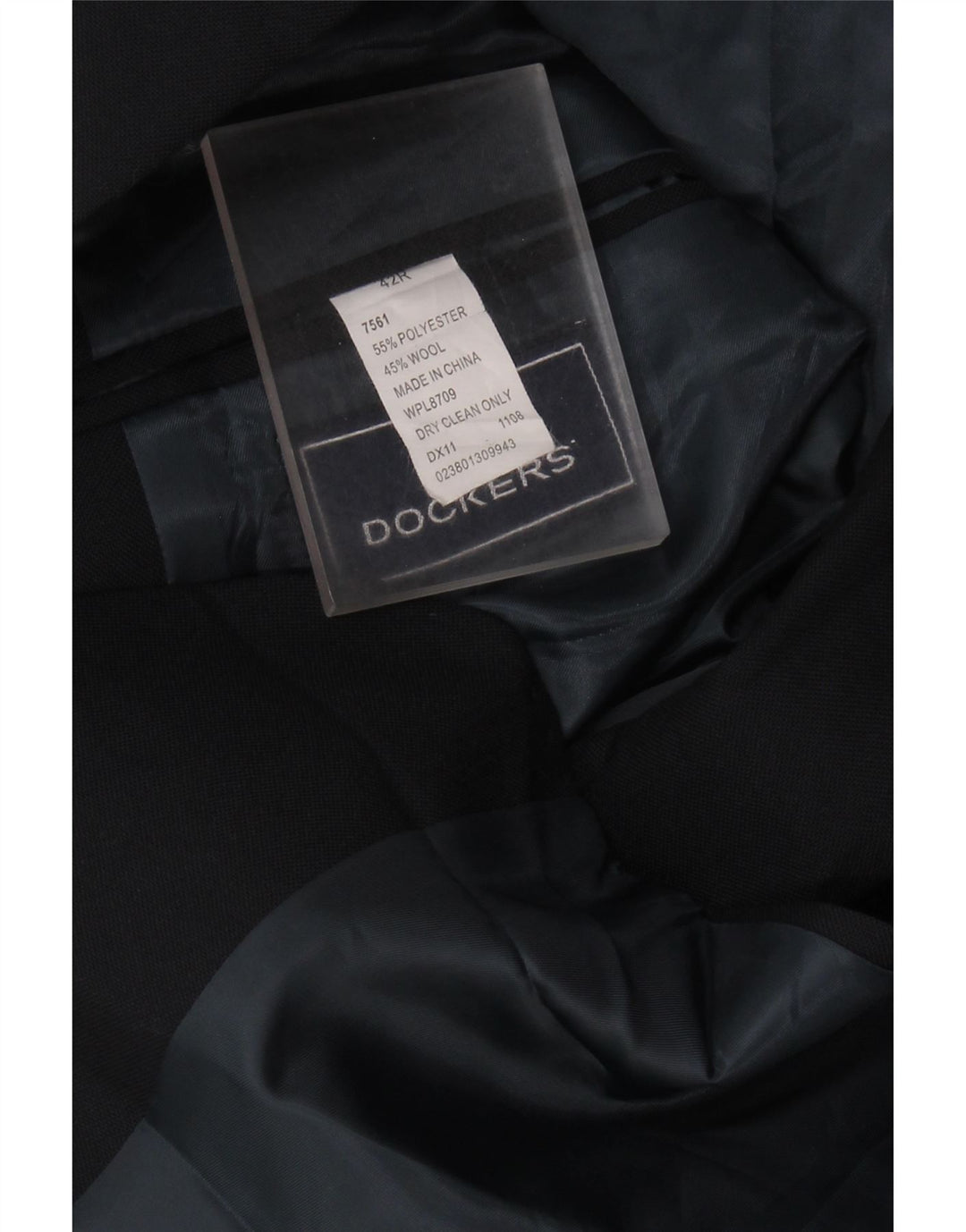 Jaqueta blazer masculina DOCKERS com 2 botões UK 42 XL preto poliéster