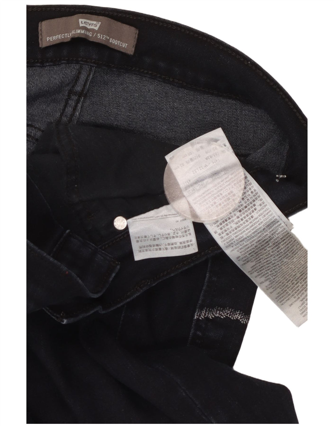 Calça jeans feminina Levi's 512 Perfectly Slimming Bootcut W32 L32 azul marinho algodão