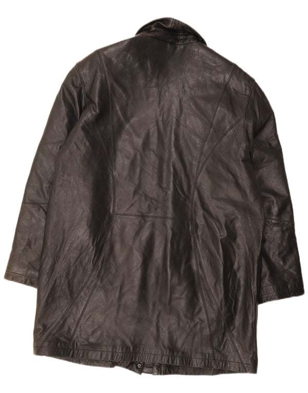 Casaco feminino de couro superdimensionado Rino & Pelle IT 44 médio preto