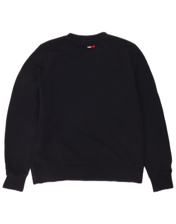 Tommy Hilfiger moletom gráfico feminino jumper Reino Unido 10 pequeno azul marinho