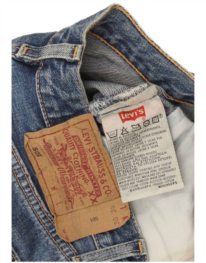 Calça jeans feminina Levi's 501 Straight W30 L30 azul algodão