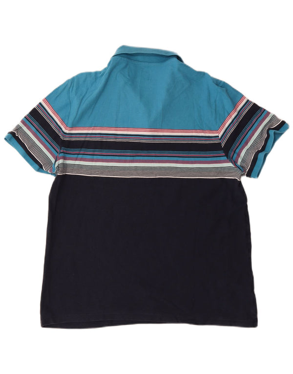 Camisa polo masculina Penguin XL azul marinho algodão colorblock