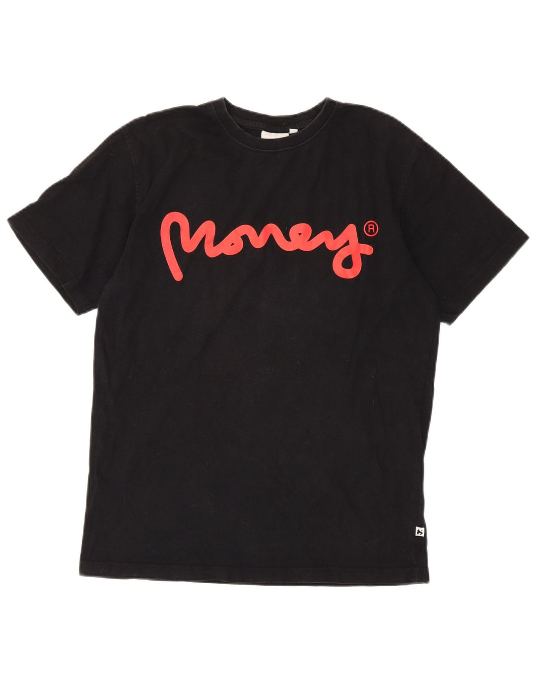 Camiseta gráfica masculina Money Top médio algodão preto