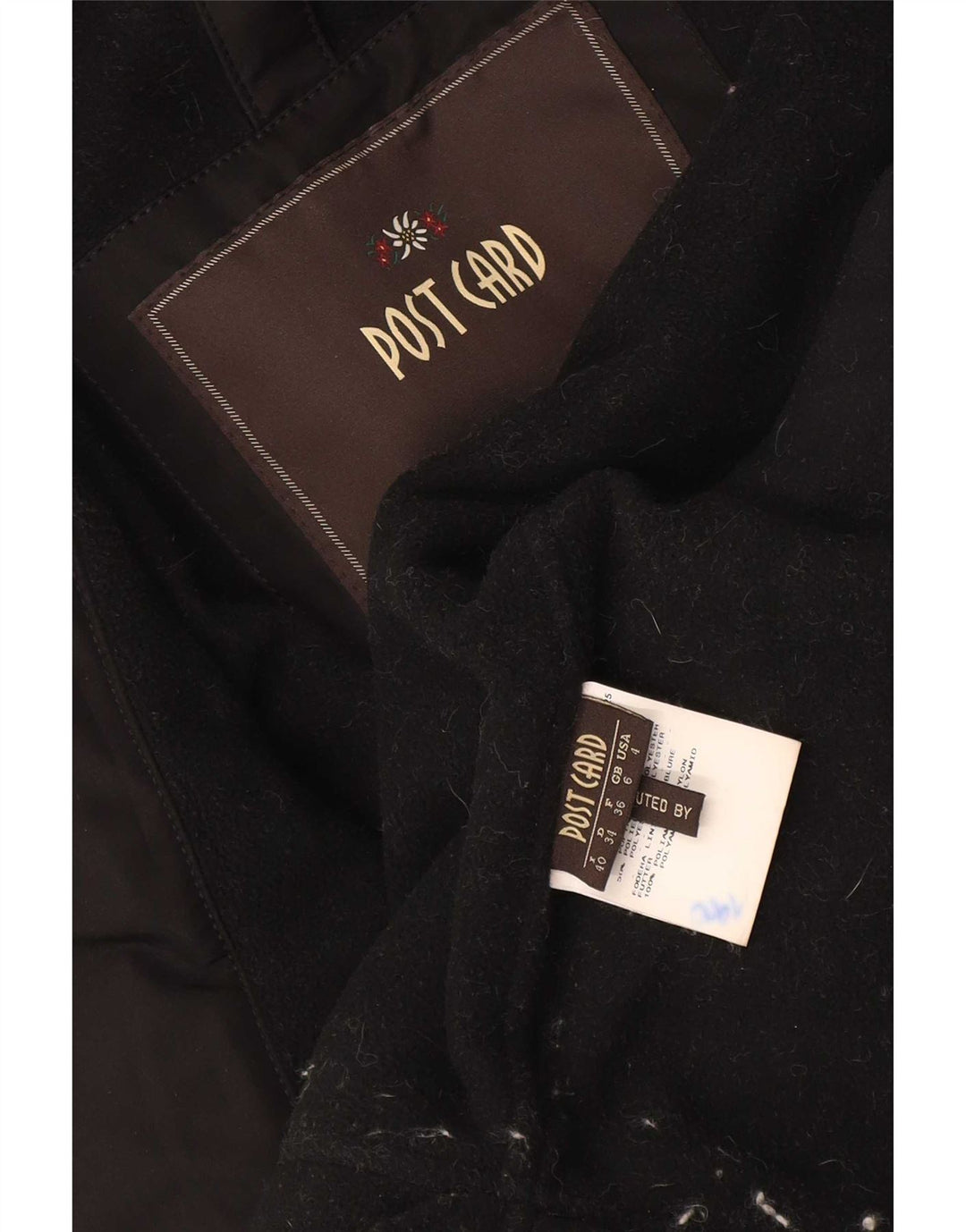 Post Card Womens Hooded Bomber Jacket UK 6 XS Poliamida Preta