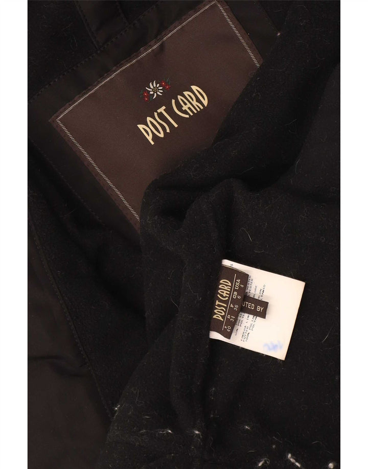 Post Card Womens Hooded Bomber Jacket UK 6 XS Poliamida Preta