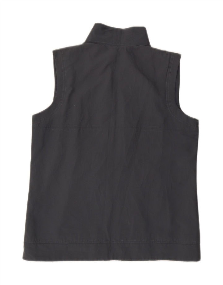 Adidas feminino sem mangas agasalho top jaqueta Reino Unido 12 poliéster cinza médio