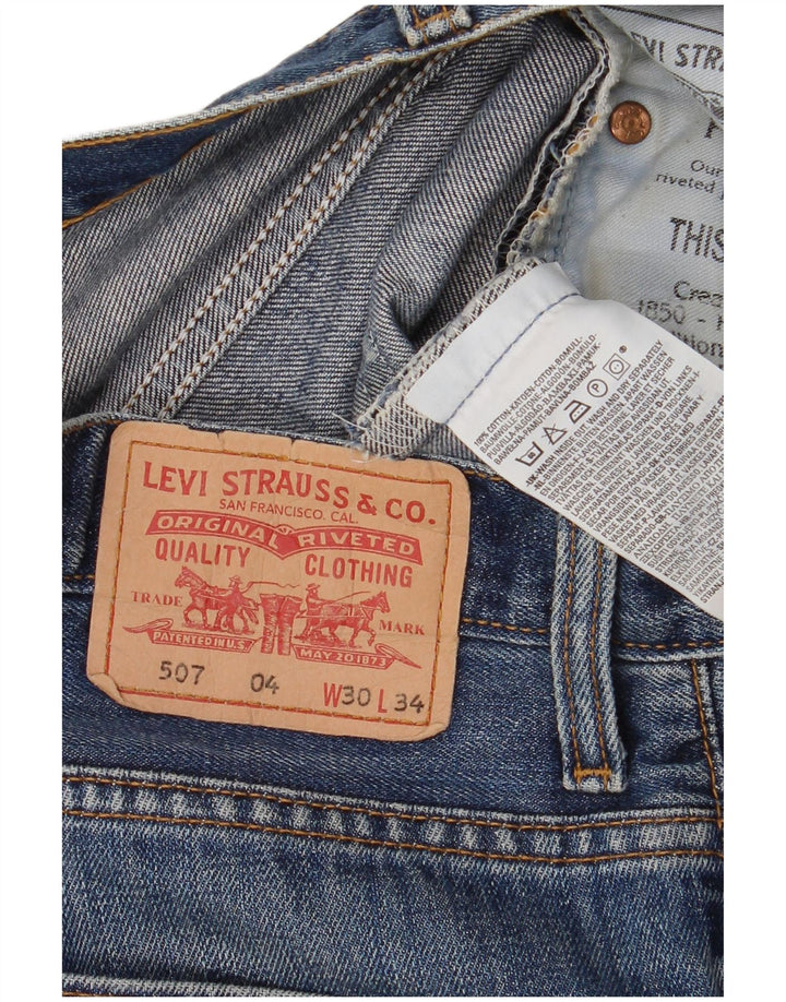 Shorts jeans feminino 507 da Levi's W30 algodão azul médio