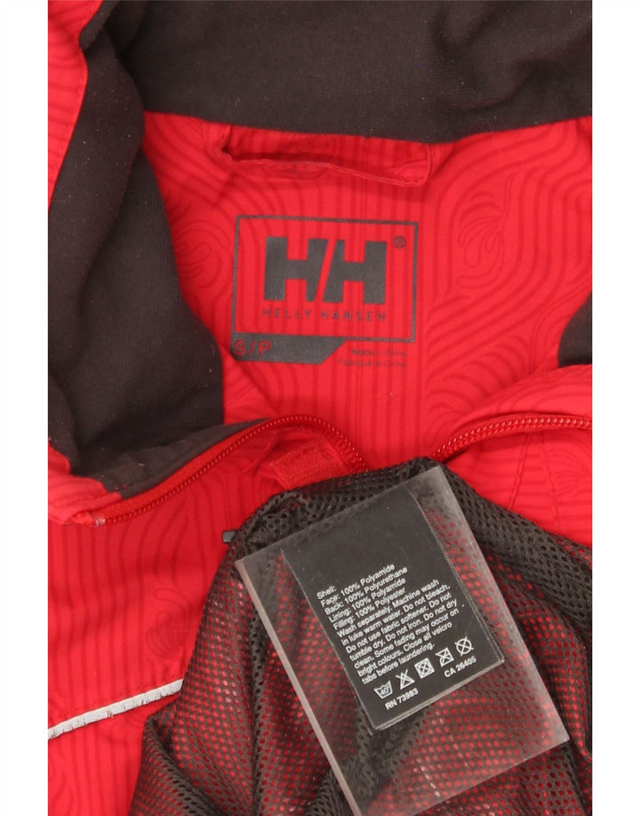 Jaqueta de chuva masculina Helly Hansen com capuz UK 36 pequena poliamida vermelha