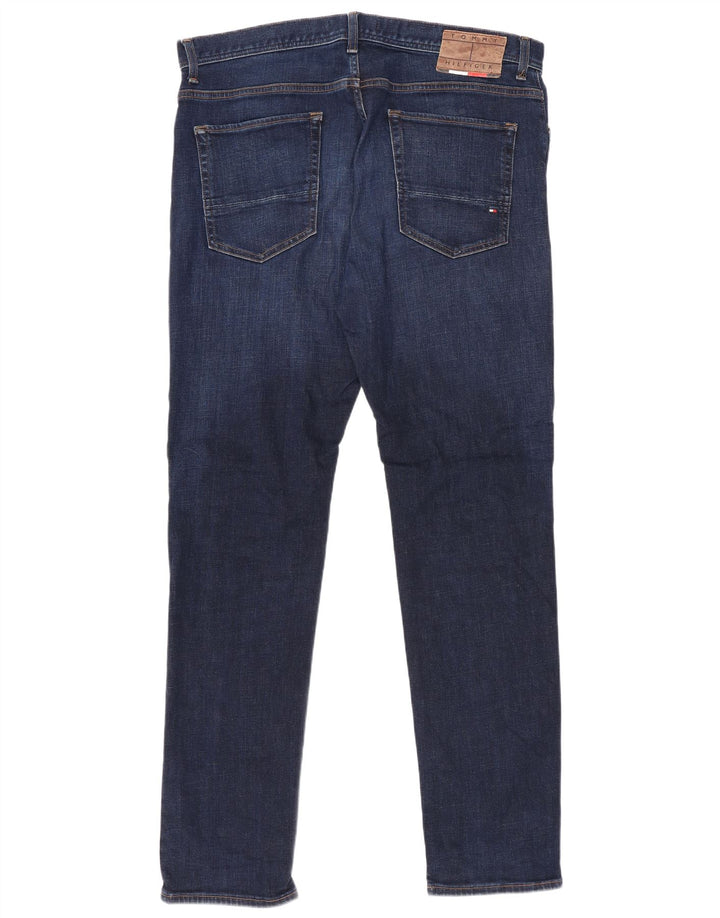Tommy Hilfiger Masculino Slim Jeans W36 L32 Azul Marinho Algodão